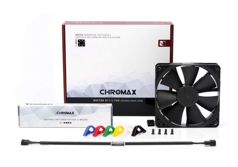 Noctua NF-F12 PWM chromax.Black.swap, Premium Quiet Fan, 4-Pin (120mm, Black) - Image 2
